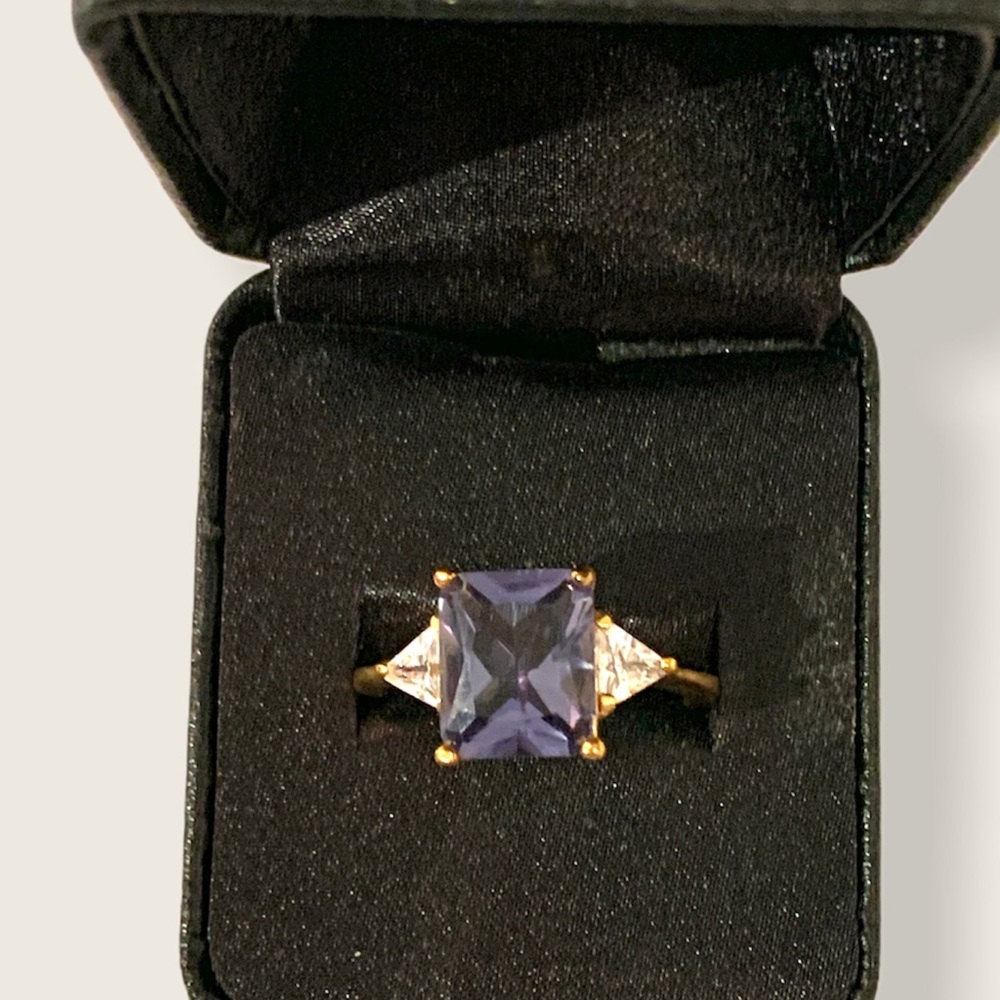Amethyst inspired crystal cocktail ring sz 12 NWT